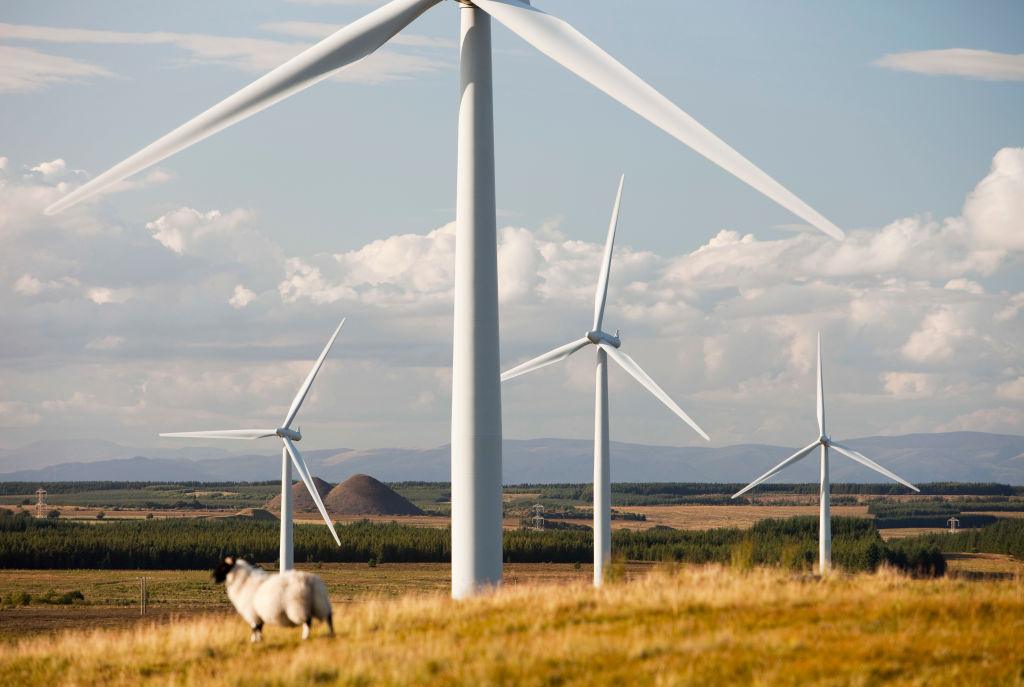 Wind farm near Carluke in Scotland