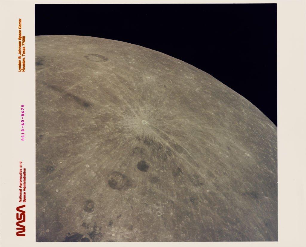 a photo of a crater on the far side of the Moon, taken during the Apollo 13 mission.