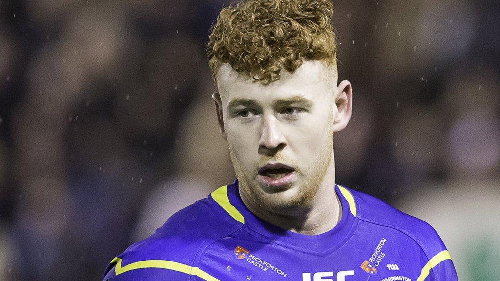 Harvey Livett in action for Warrington