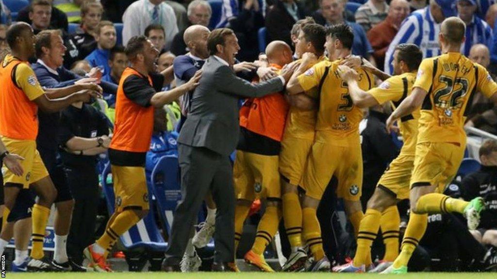 Newport celebrate Brighton win