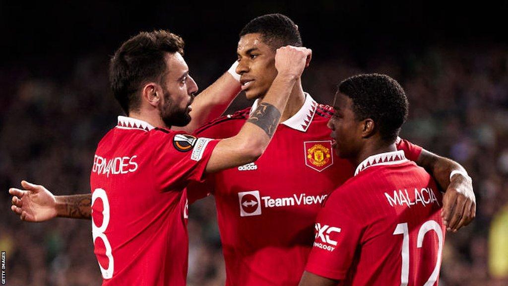 Marcus Rashford celebrates