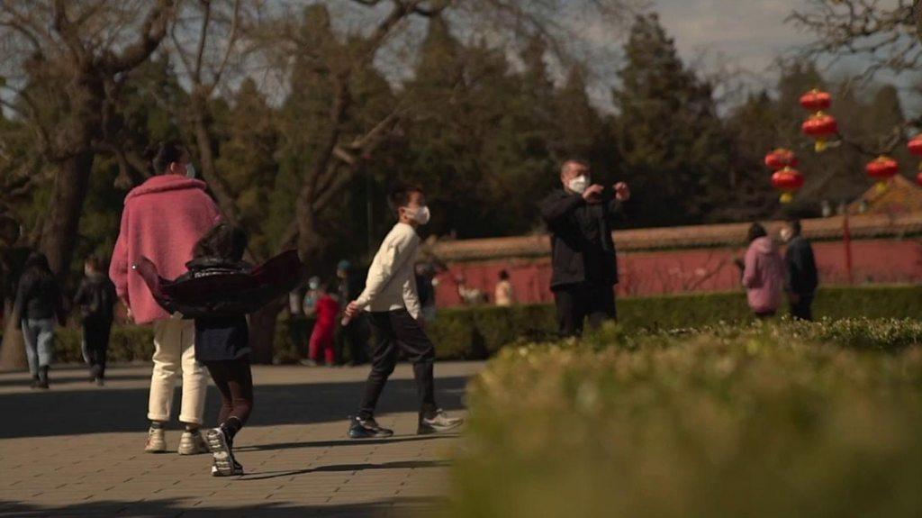 The BBC's China correspondent Stephen McDonell met people venturing out for the first time in weeks.