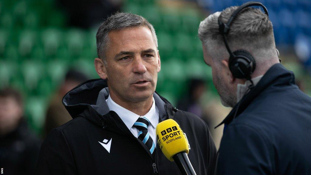 Glasgow Warriors head coach Franco Smith speaking to BBC Scotland's Andy Burke