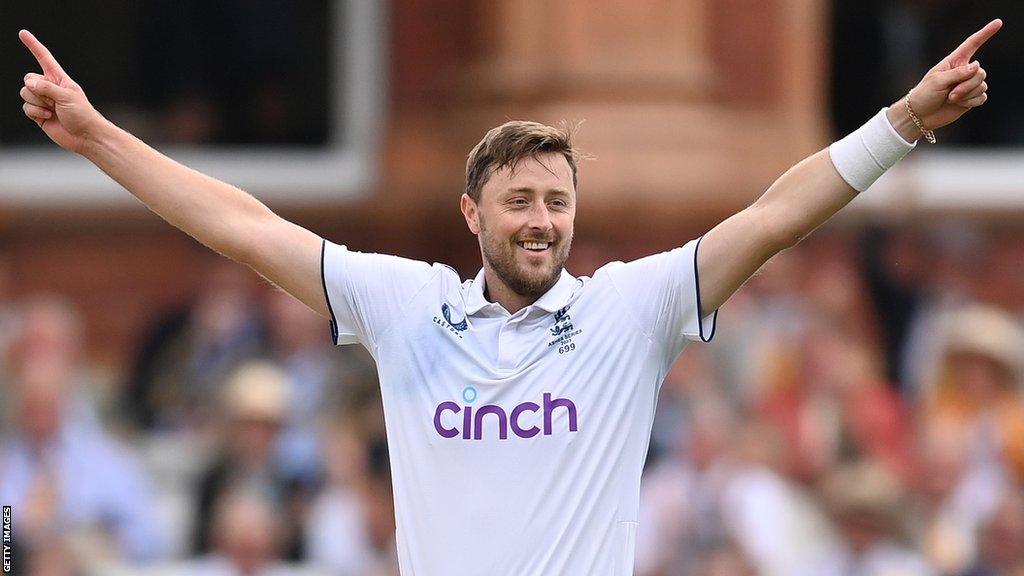 Ollie Robinson in action for England during the Ashes