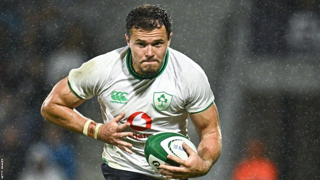 Stockdale runs with the ball during Ireland's World Cup warm-up win over Samoa