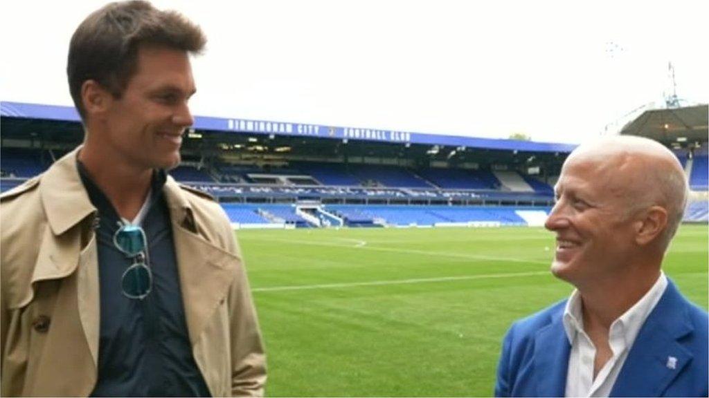 Birmingham City co-owners Tom Brady and Tom Wagner at St Andrew's for the first time in August