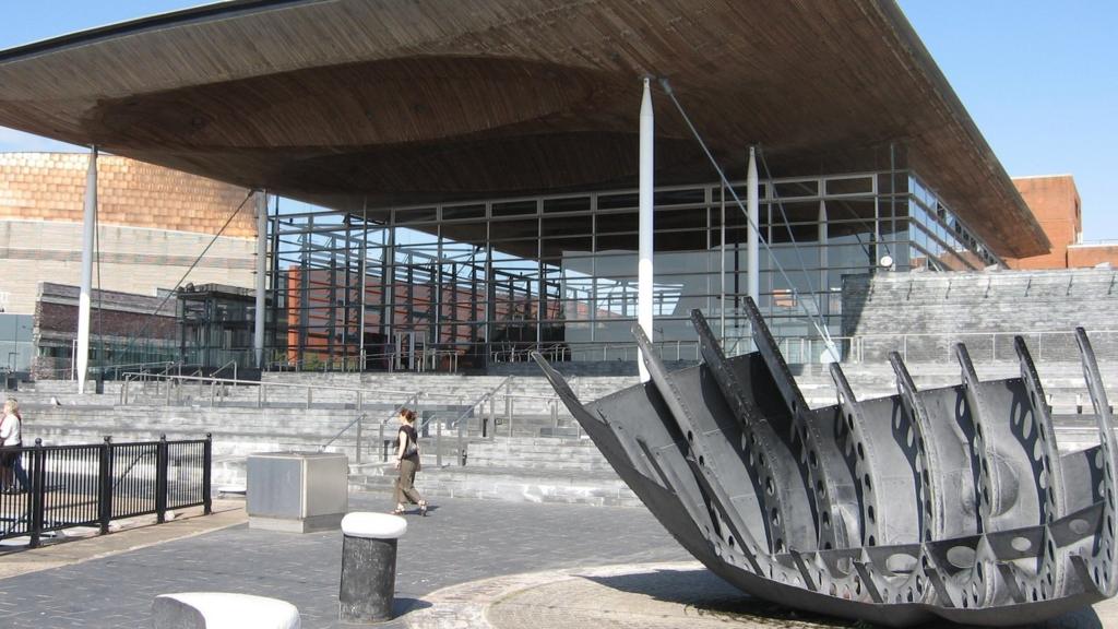 Senedd building in Cardiff Bay