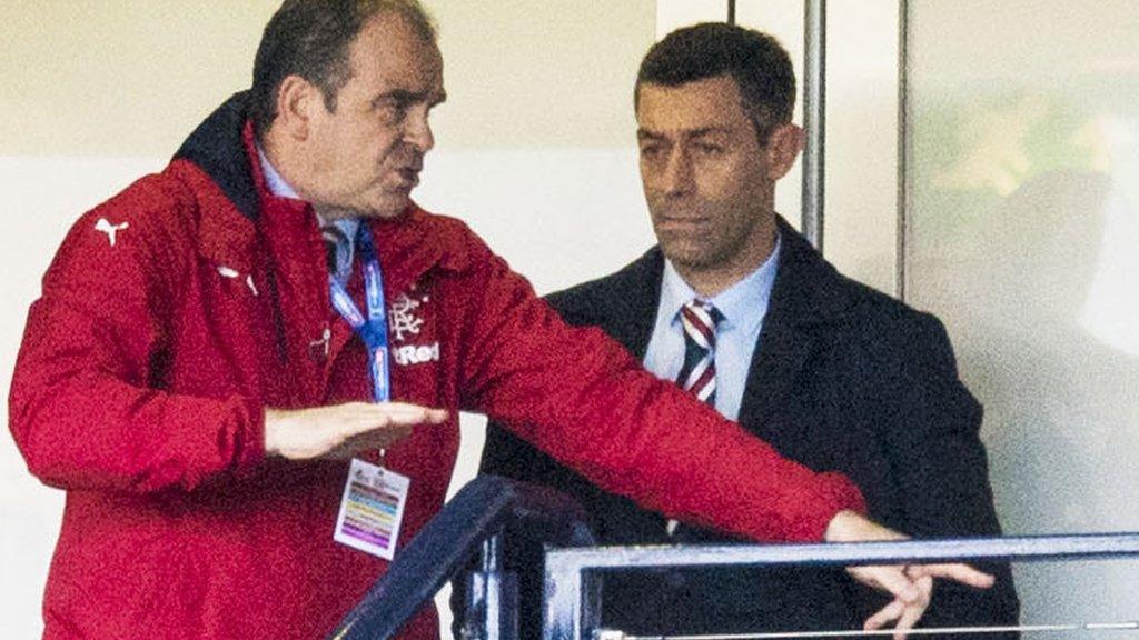 Rangers manager Pedro Caixinha in the Hampden stand