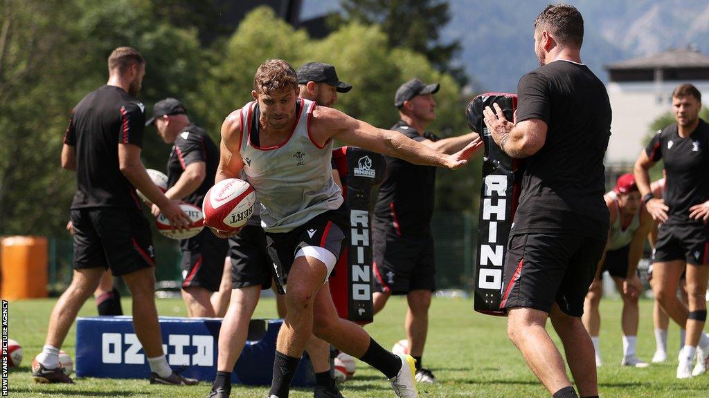 Leigh Halfpenny during training in Switzerland