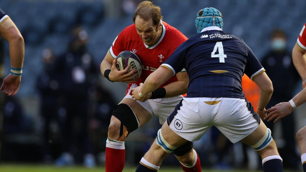 Alun Wyn Jones takes on Scotland