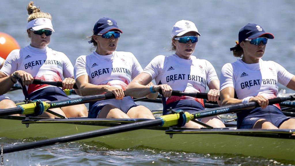 Great Britain's women's eight compete at Tokyo Olympics