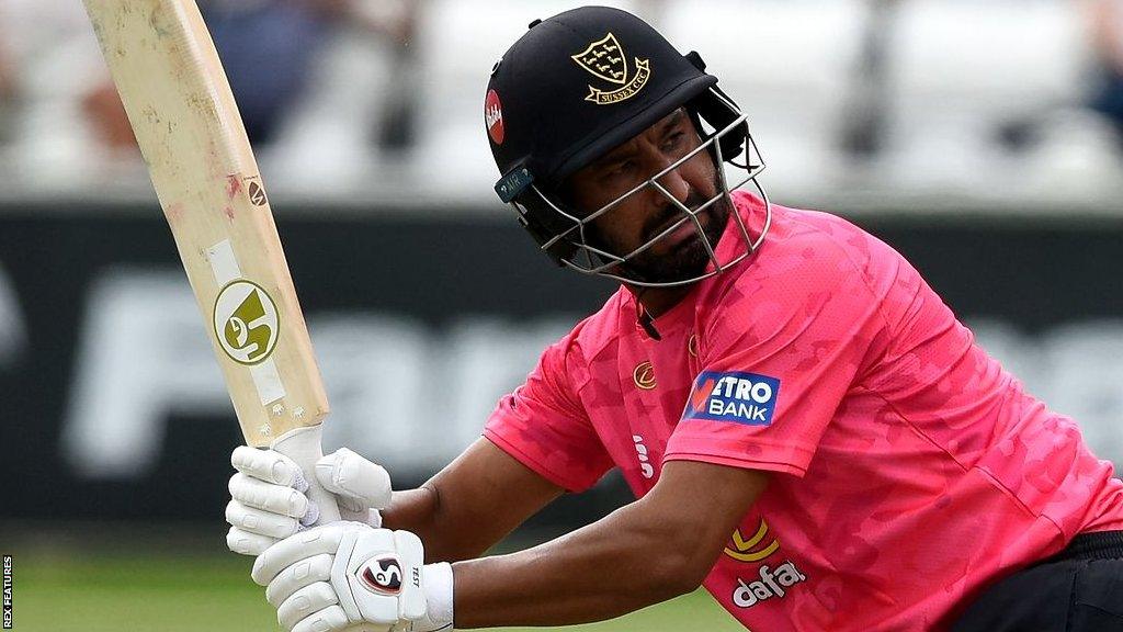 Cheteshwar Pujara batting for Sussex