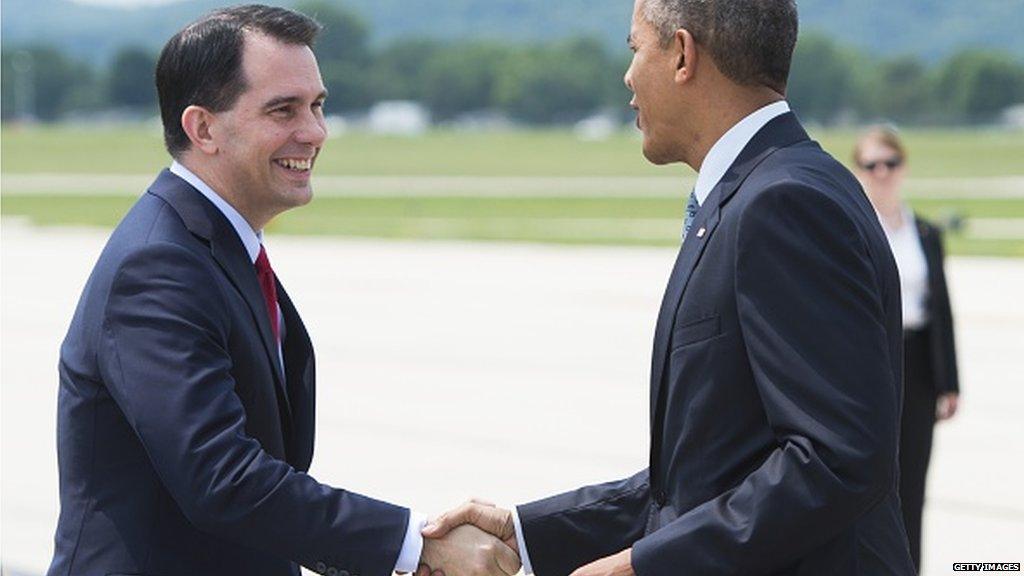 Scott Walker and President Barack Obama