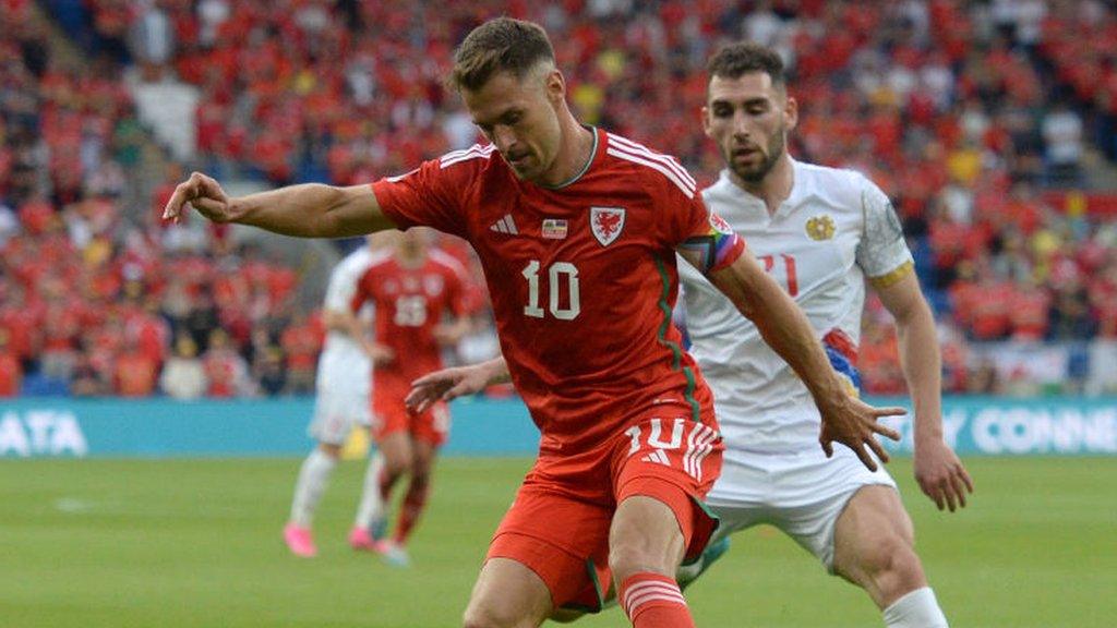 Aaron Ramsey in action for Wales