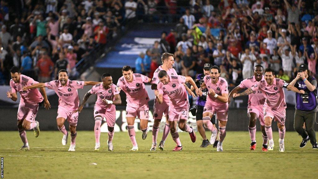 A group of Inter Miami players celebrate