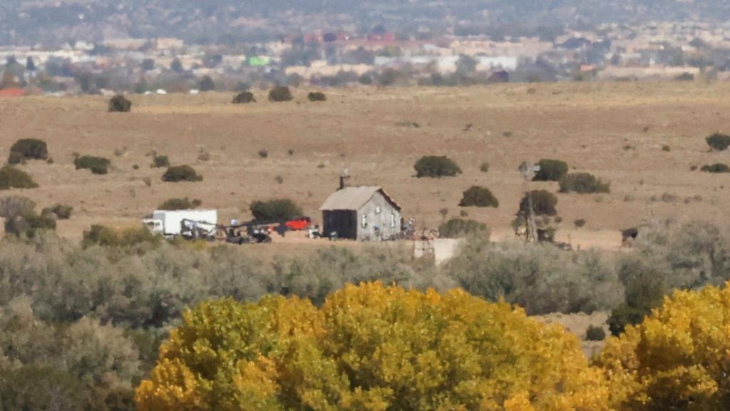 The film set of "Rust", where Hollywood actor Alec Baldwin fatally shot a cinematographer and wounded a director when he discharged a prop gun, is seen from a distance, in Santa Fe, New Mexico, U.S., October 23, 2021