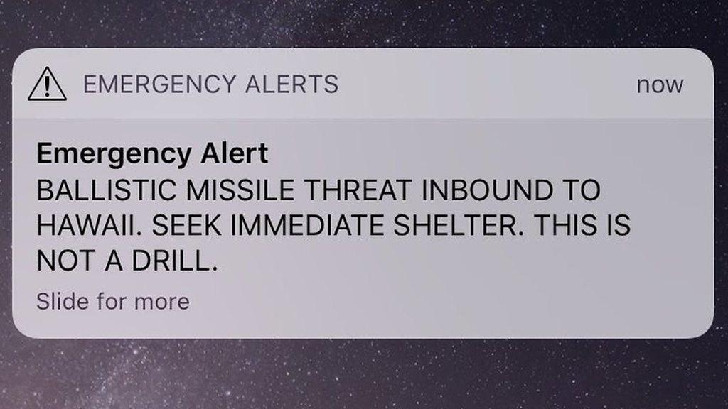 False missile alert message