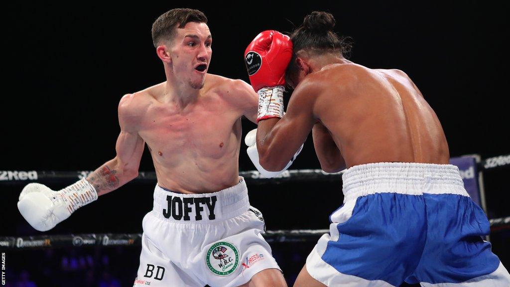 Telford's Liam Davies (left) in action in the ring