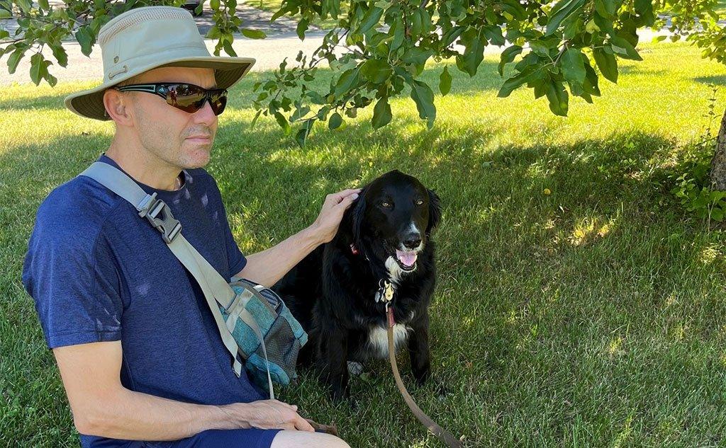 Michael Havet with his dog