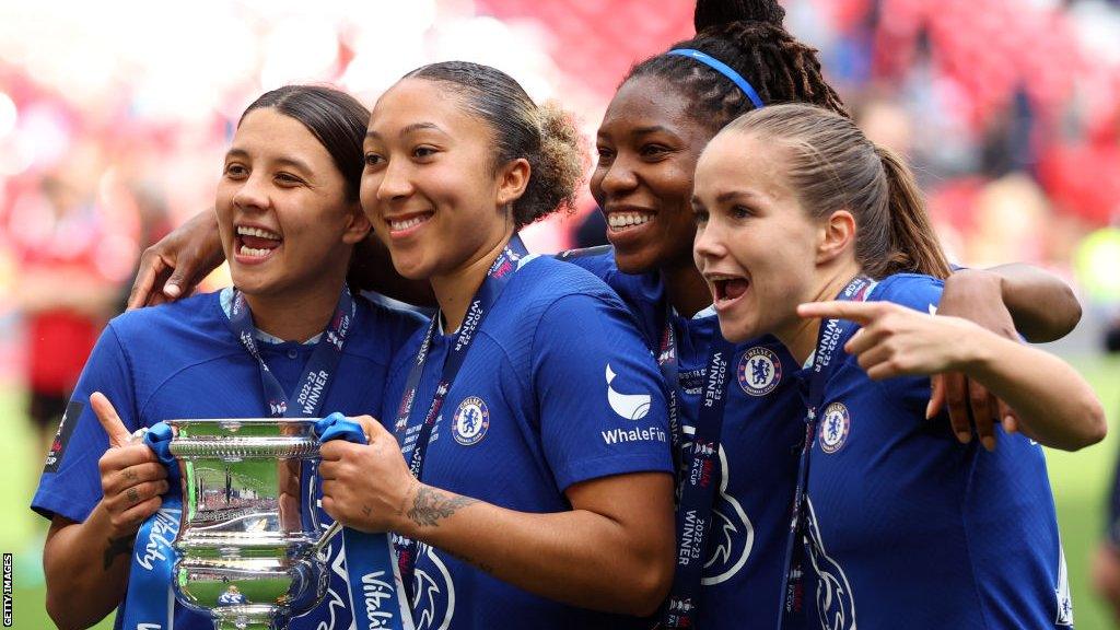 Chelsea celebrating the FA Cup victory