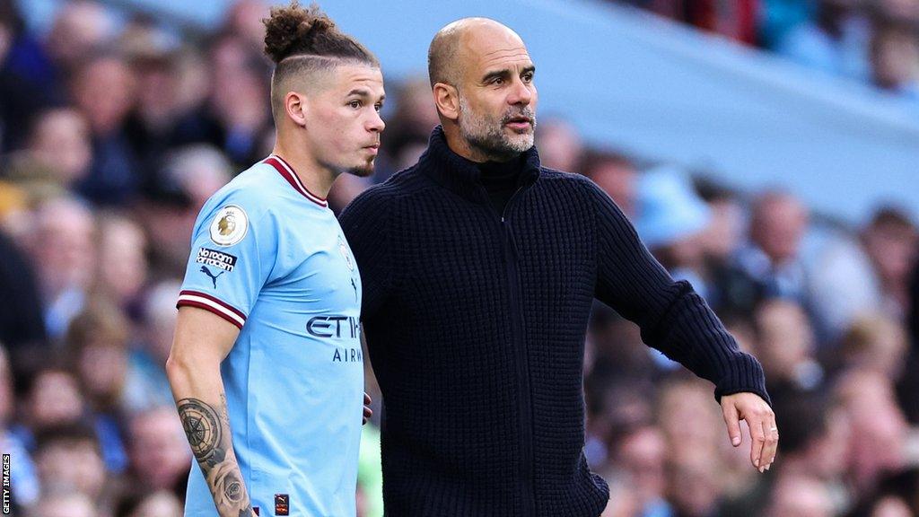 Kalvin Phillips and Pep Guardiola