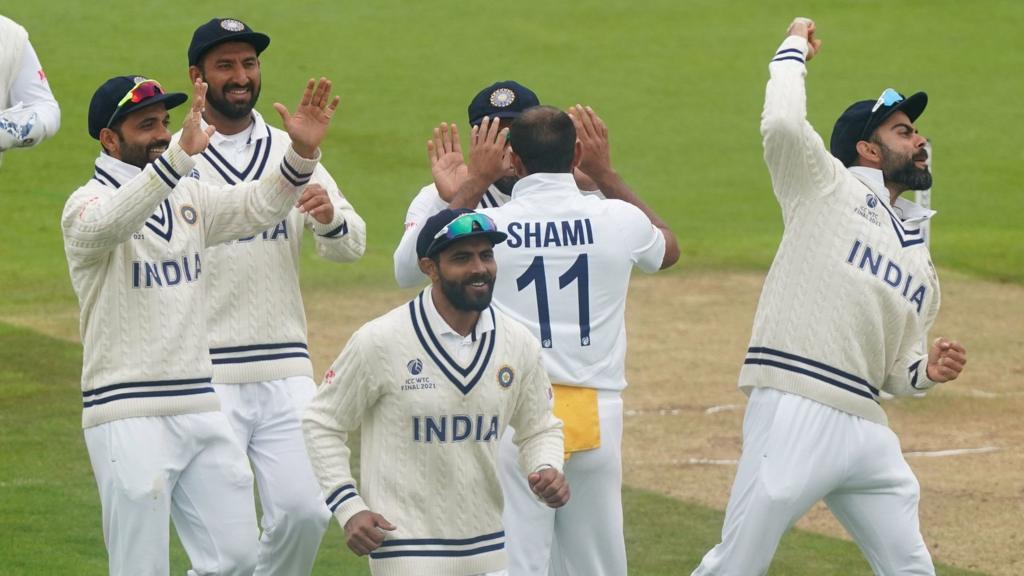 India celebrate a wicket