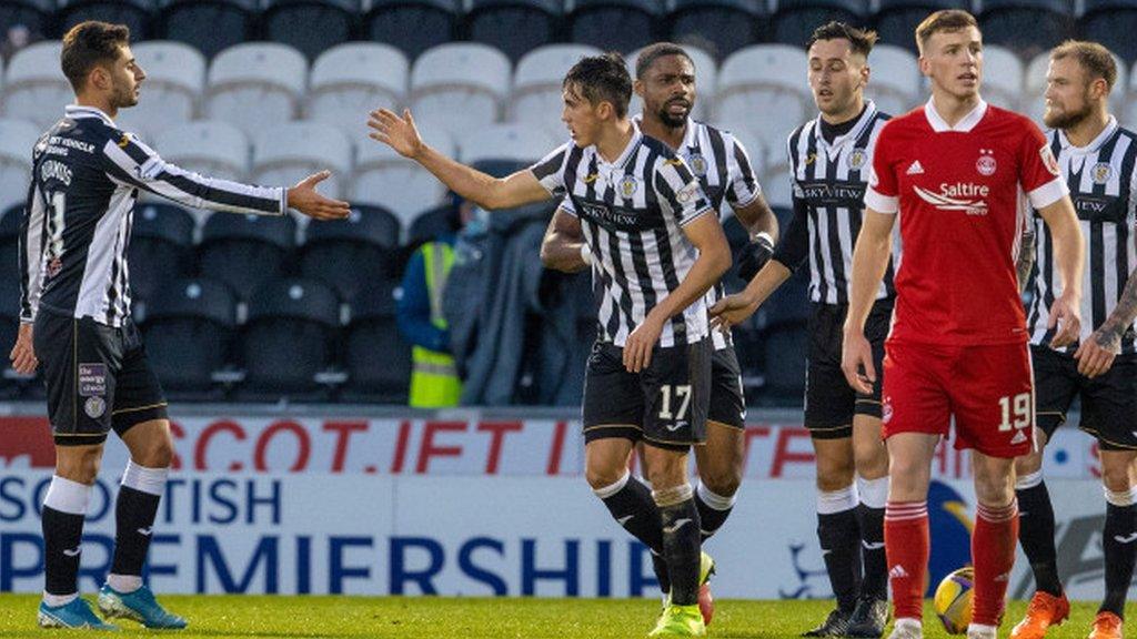 St Mirren's Jamie McGrath equalises from the spot against Aberdeen