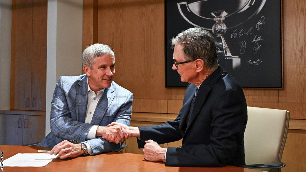 Jay Monahan (left) and John Henry, principal, Fenway Sports Group