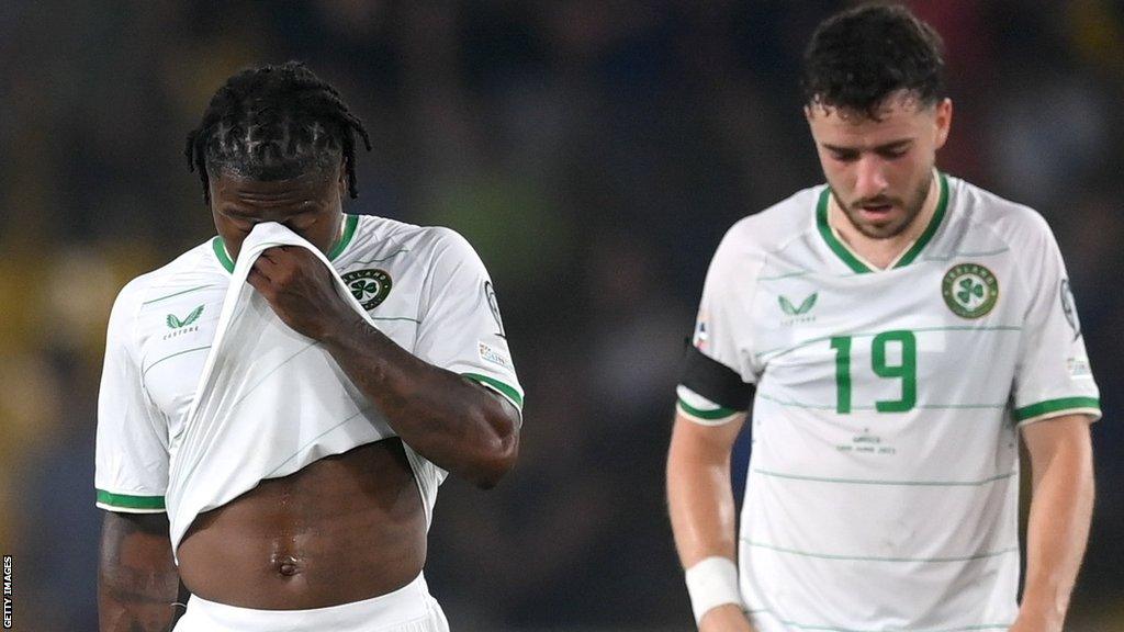 Michael Obafemi and Mikey Johnston hang their heads at the full-time whistle