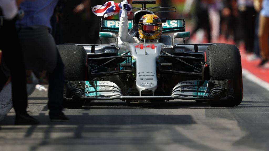 Lewis Hamilton celebrates