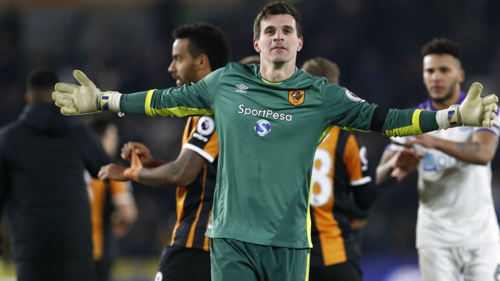 Jakupovic celebrates