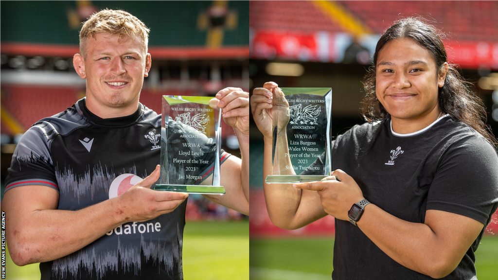 Jac Morgan and Sisilia Tuipulotu display their awards