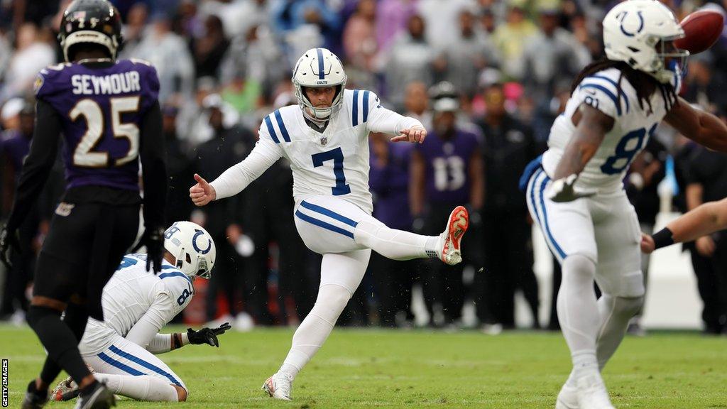 Matt Gay made history for the Indianapolis Colts in Baltimore