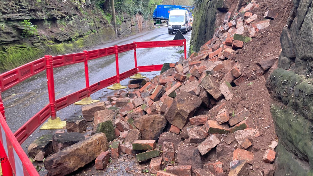 An image of the collapsed wall