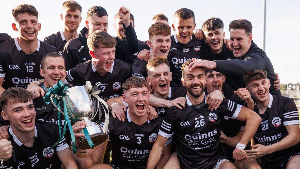 Kilcoo's players celebrate after their Down Final win over Burren on 15 October