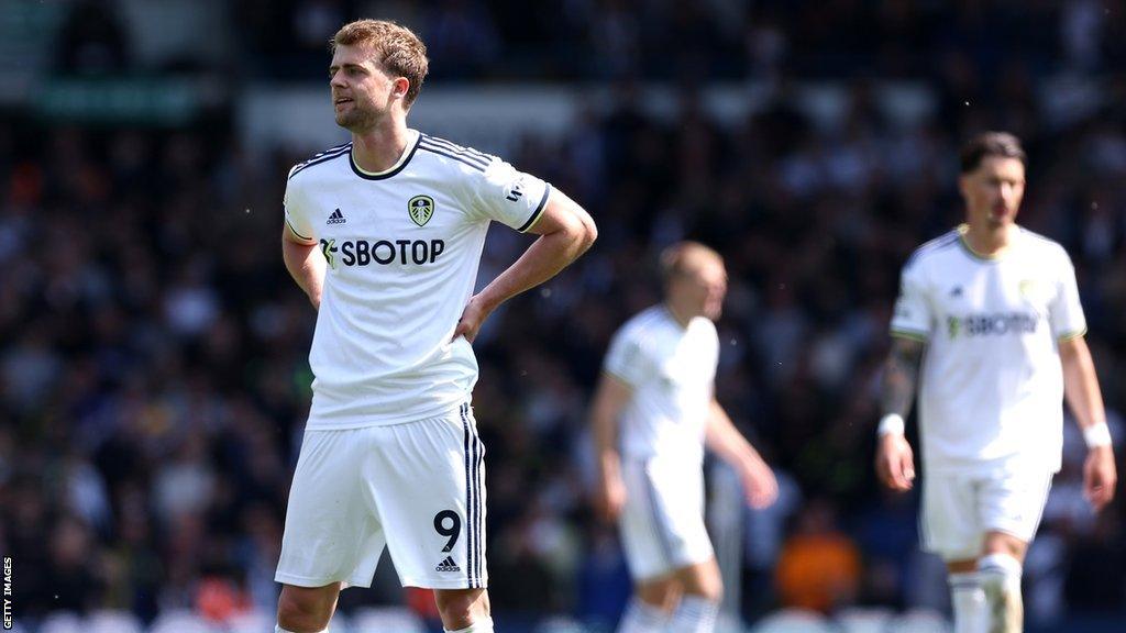 Patrick Bamford looking despondent after missing a penalty for Leeds against Newcastle