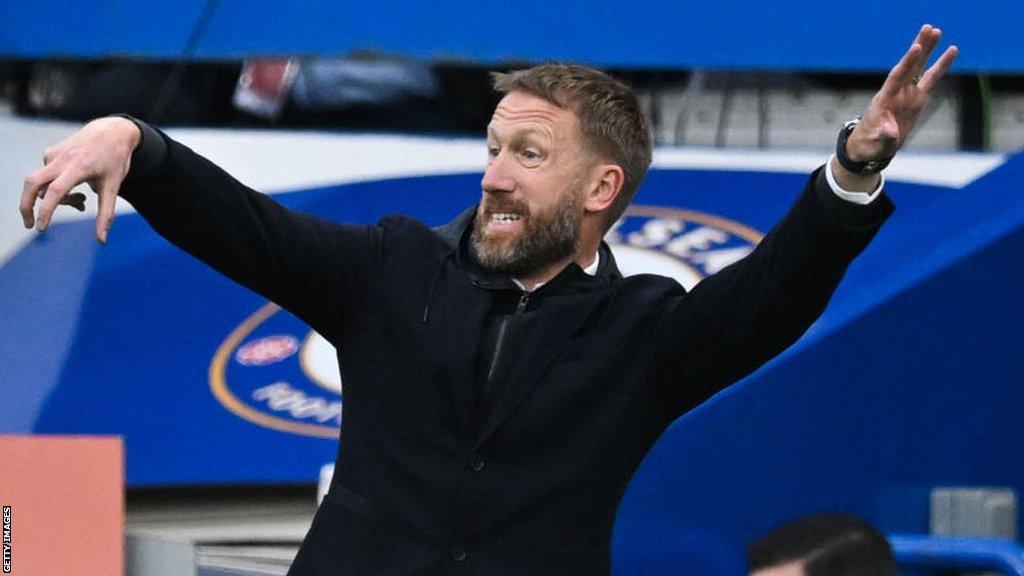 Graham Potter on the touchline at Stamford Bridge