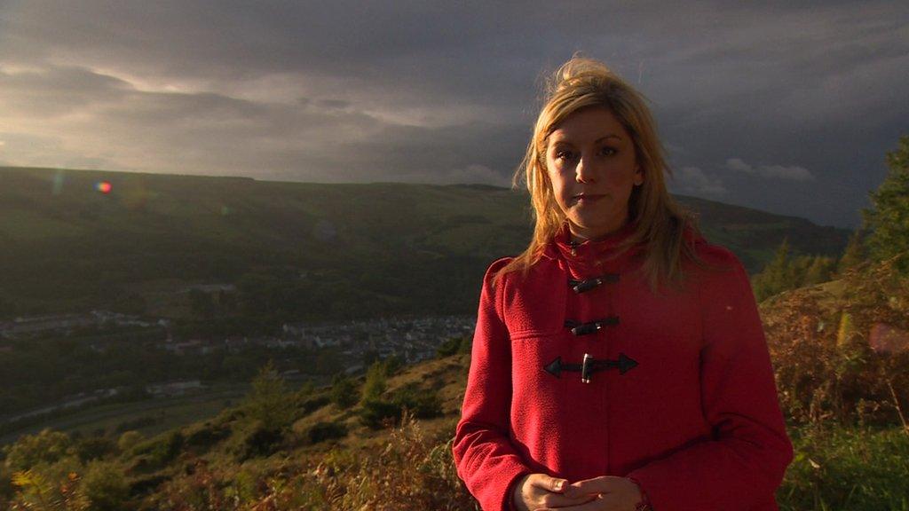 Jenny on hillside overlooking Aberfan