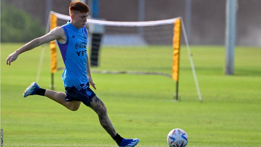 Valentin Barco in training with Argentina Under 23s