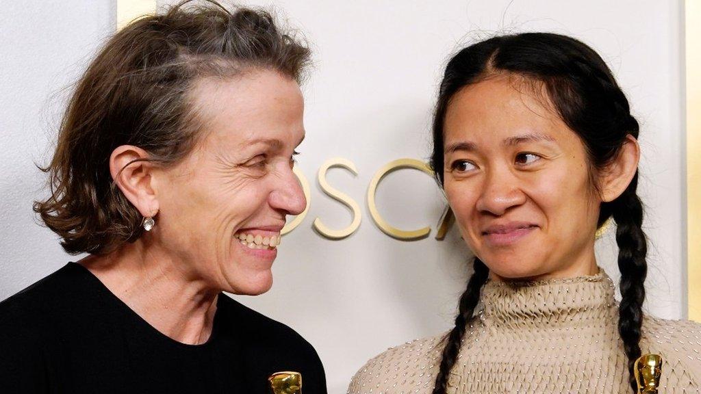 Frances McDormand and Chloe Zhao