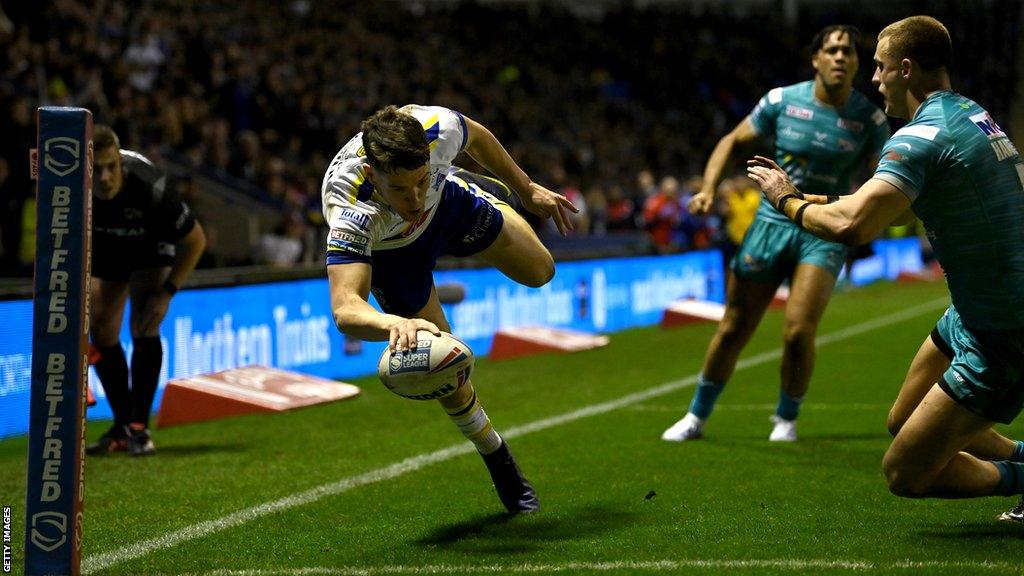 Josh Thewlis scored Warrington's third try in their victory over Leeds