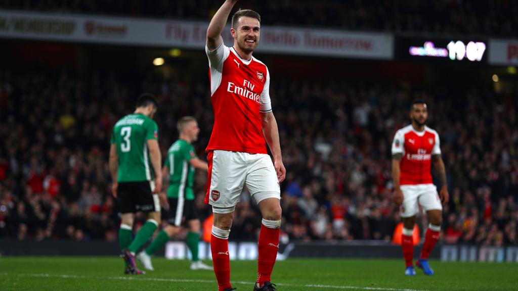 Aaron Ramsey celebrates