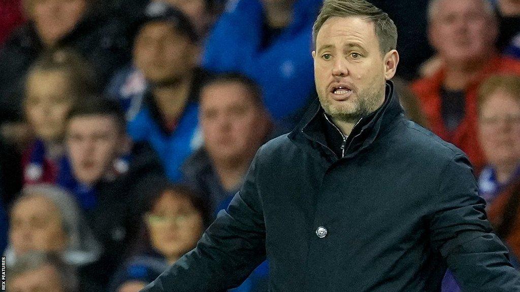 Michael Beale looks on from the touchline during his spell as Rangers manager