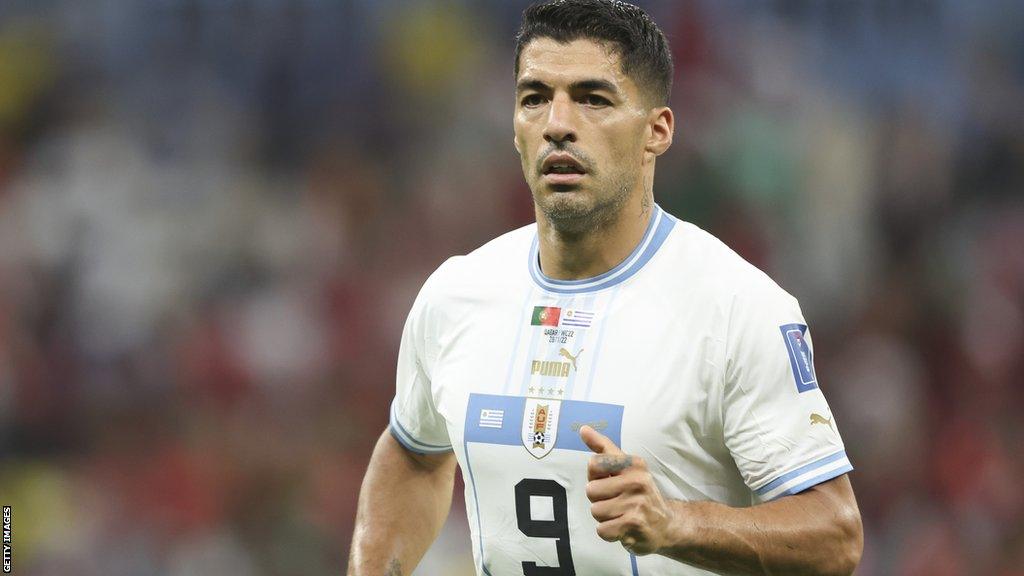 Luis Suarez in action for Uruguay