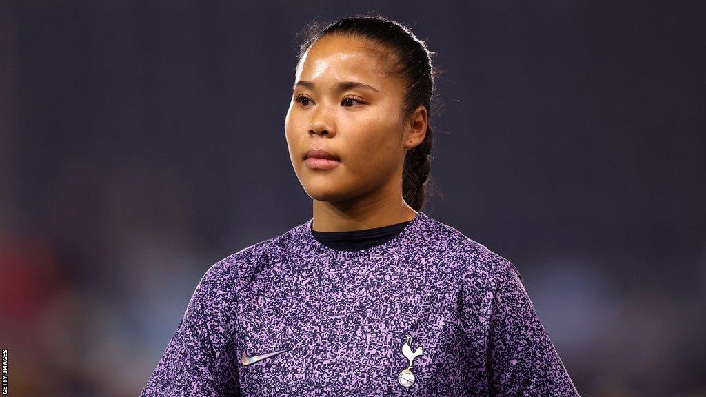 Asmita Ale warms up for Tottenham Hotspur