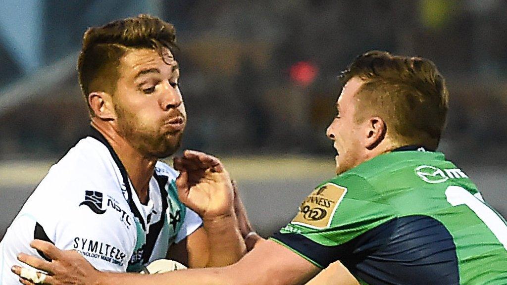 Rhys Webb charges for the line in Galway