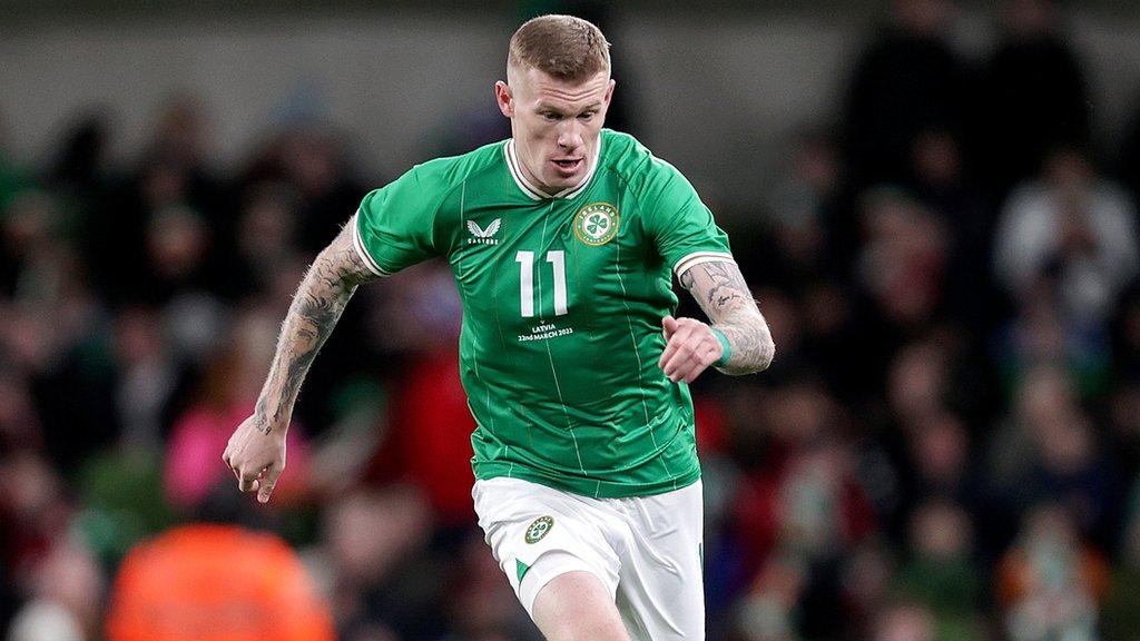 James McClean in action for the Republic of Ireland against Latvia