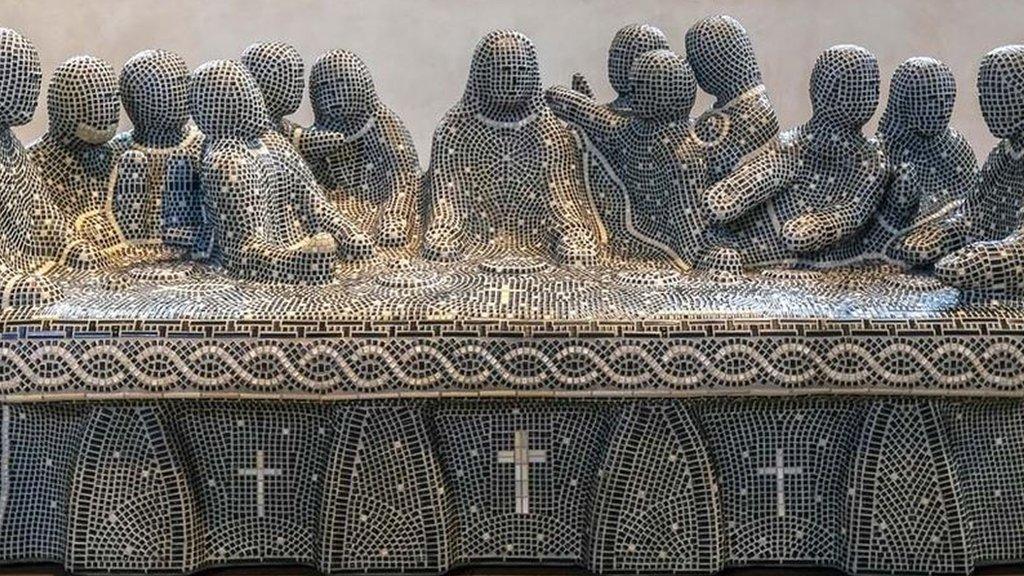 The Last Supper keyboard sculpture