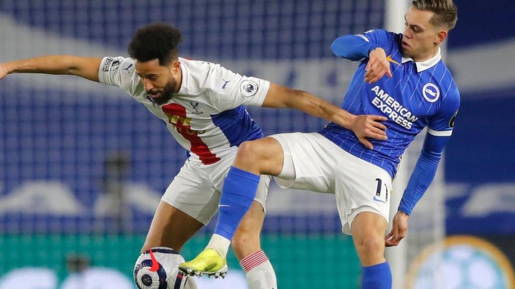 Crystal Palace's Andros Townsend and Brighton's Leandro Trossard