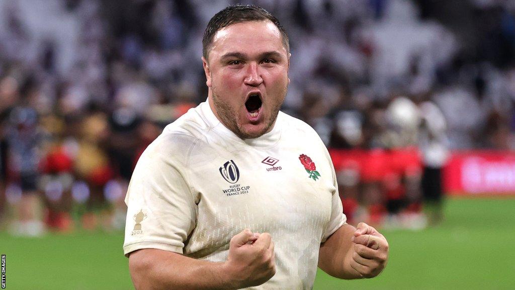 Jamie George celebrates